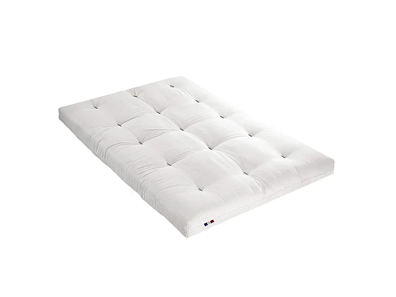 Matelas futon coeur en mousse à mémoire de forme, écru 180x200
