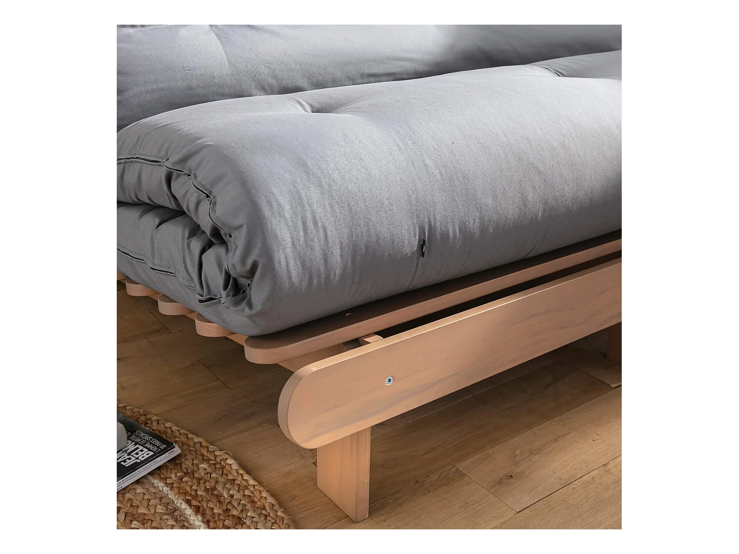 Matelas futon coeur en mousse à mémoire de forme, gris clair 180x200
