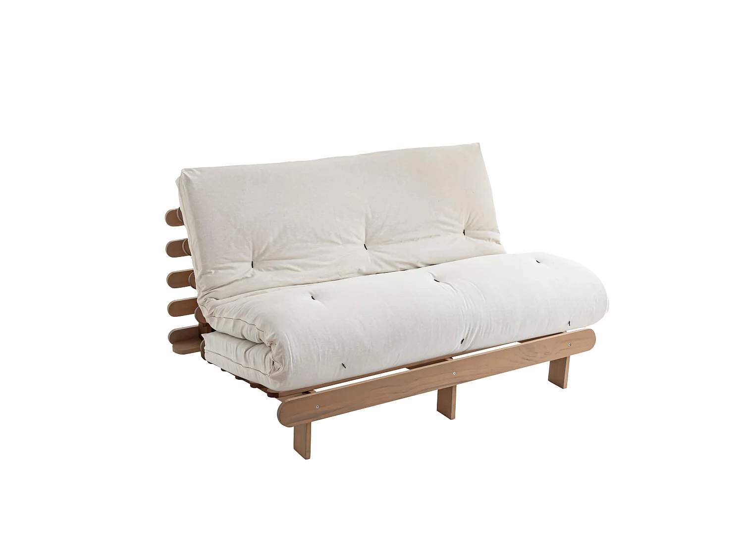 Matelas futon coeur en mousse à mémoire de forme, écru 140x200