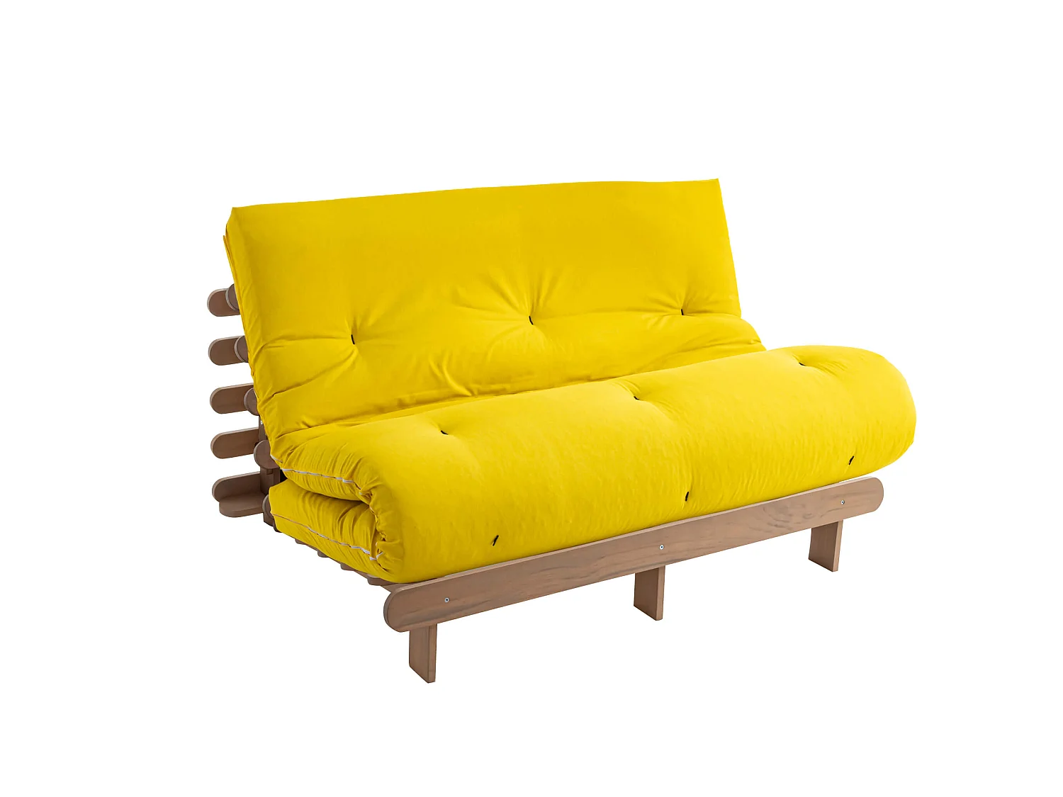 Matelas futon coeur en mousse à mémoire de forme ocre 90x190