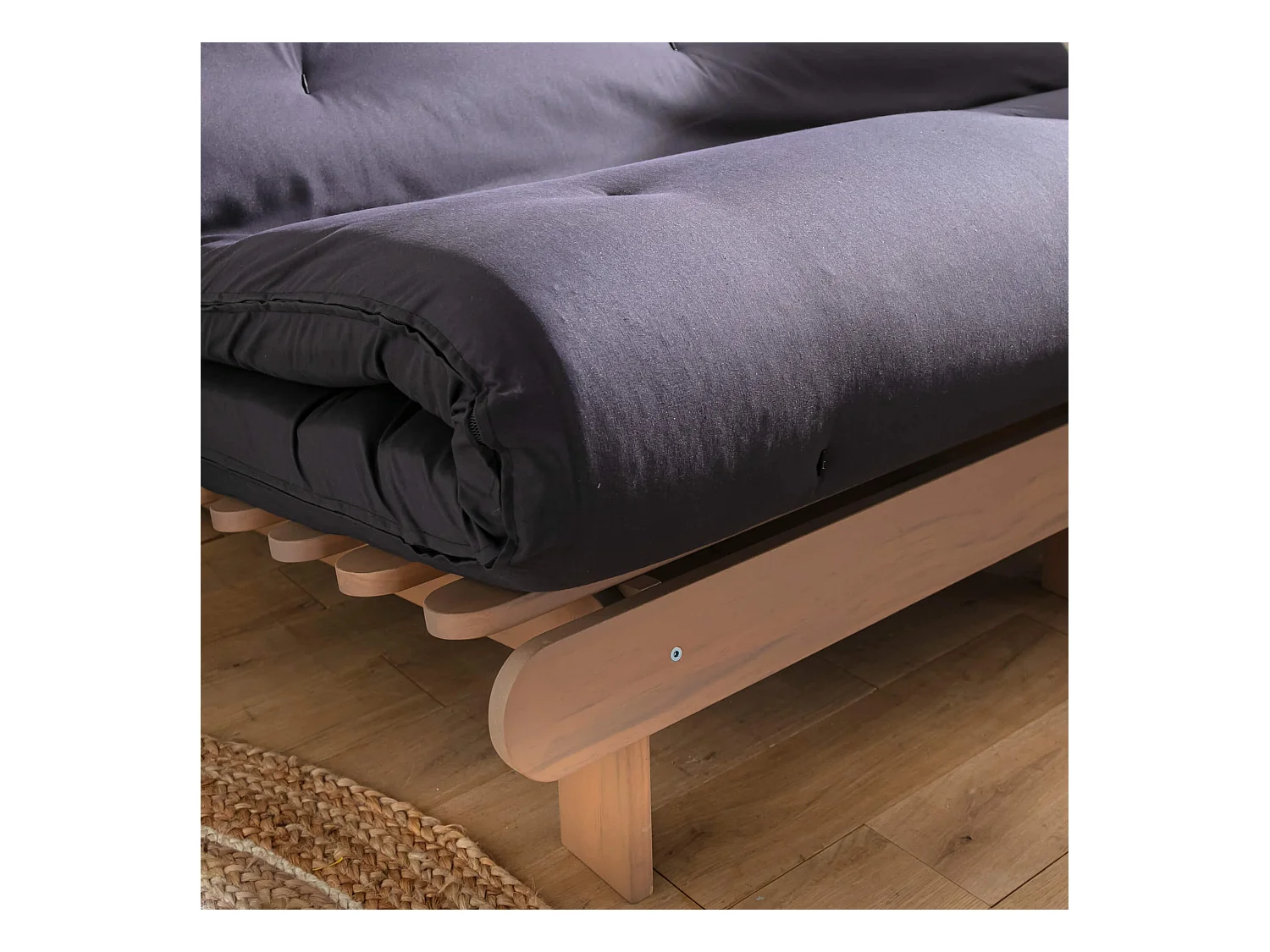 Matelas futon coeur en mousse à mémoire de forme, anthracite 140x200
