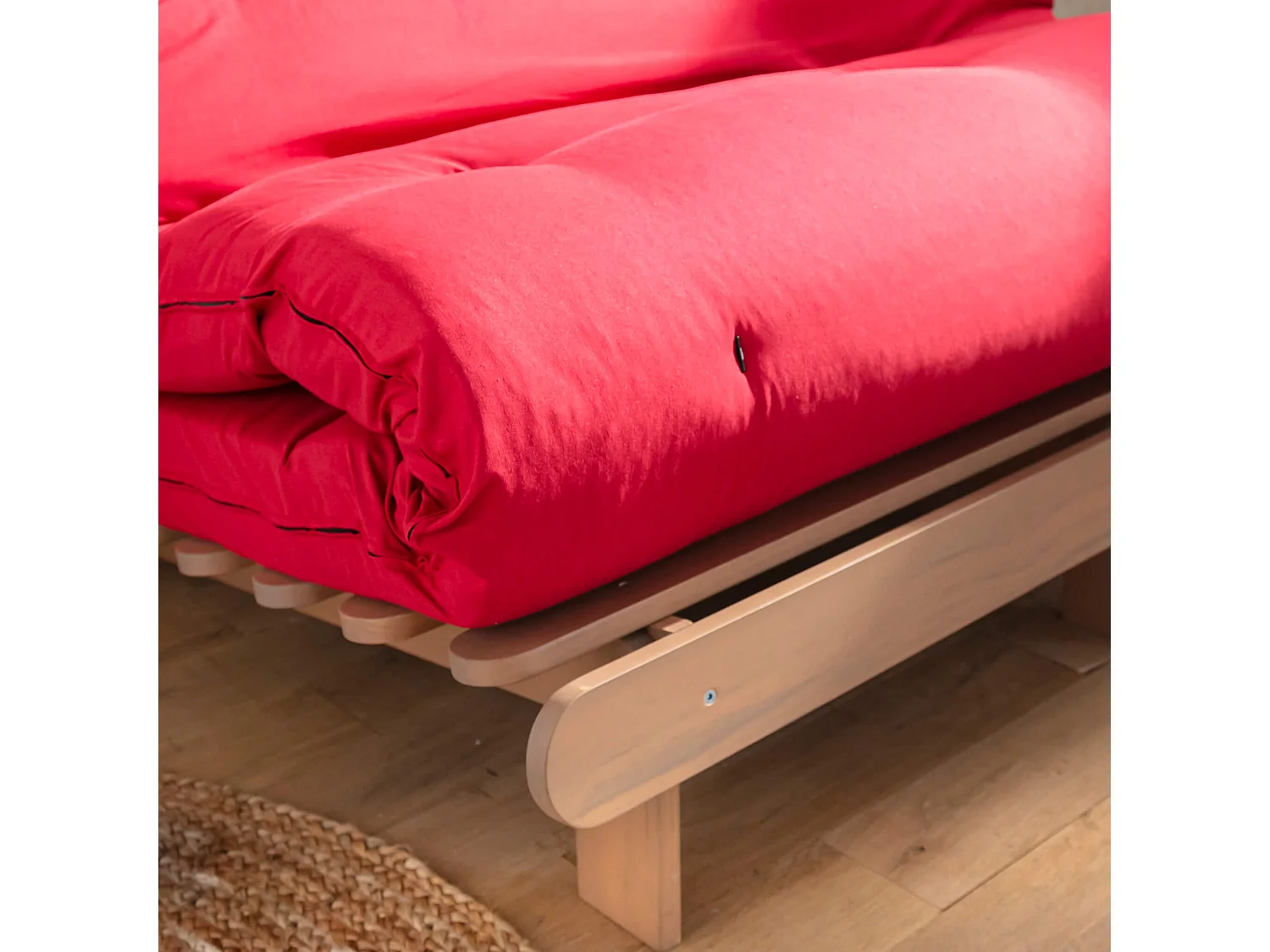 Matelas futon coeur en mousse à mémoire de forme, rouge 180x200