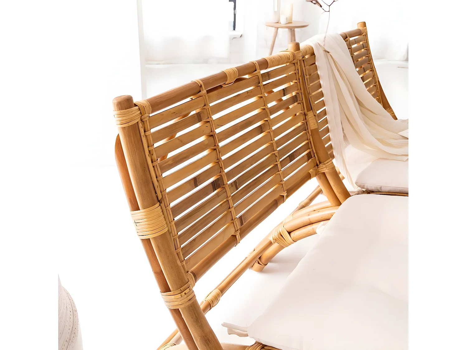 Fauteuil cinéma en rotin 2 places Mayeul