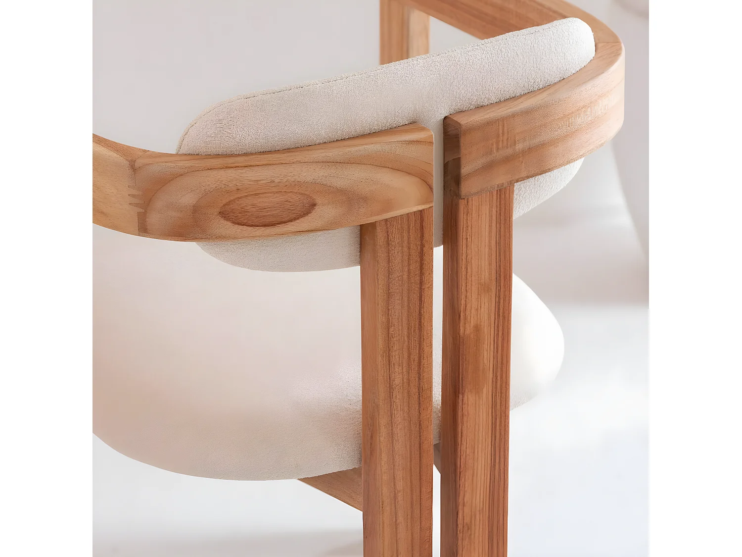 Juego de 2 sillas de madera mindy y tela bouclette Suzie para un estilo elegante y moderno