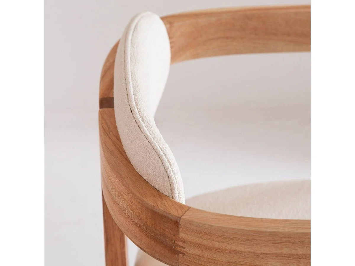 Chaise en bois de mindy et tissu bouclette Suzie (lot de 2)