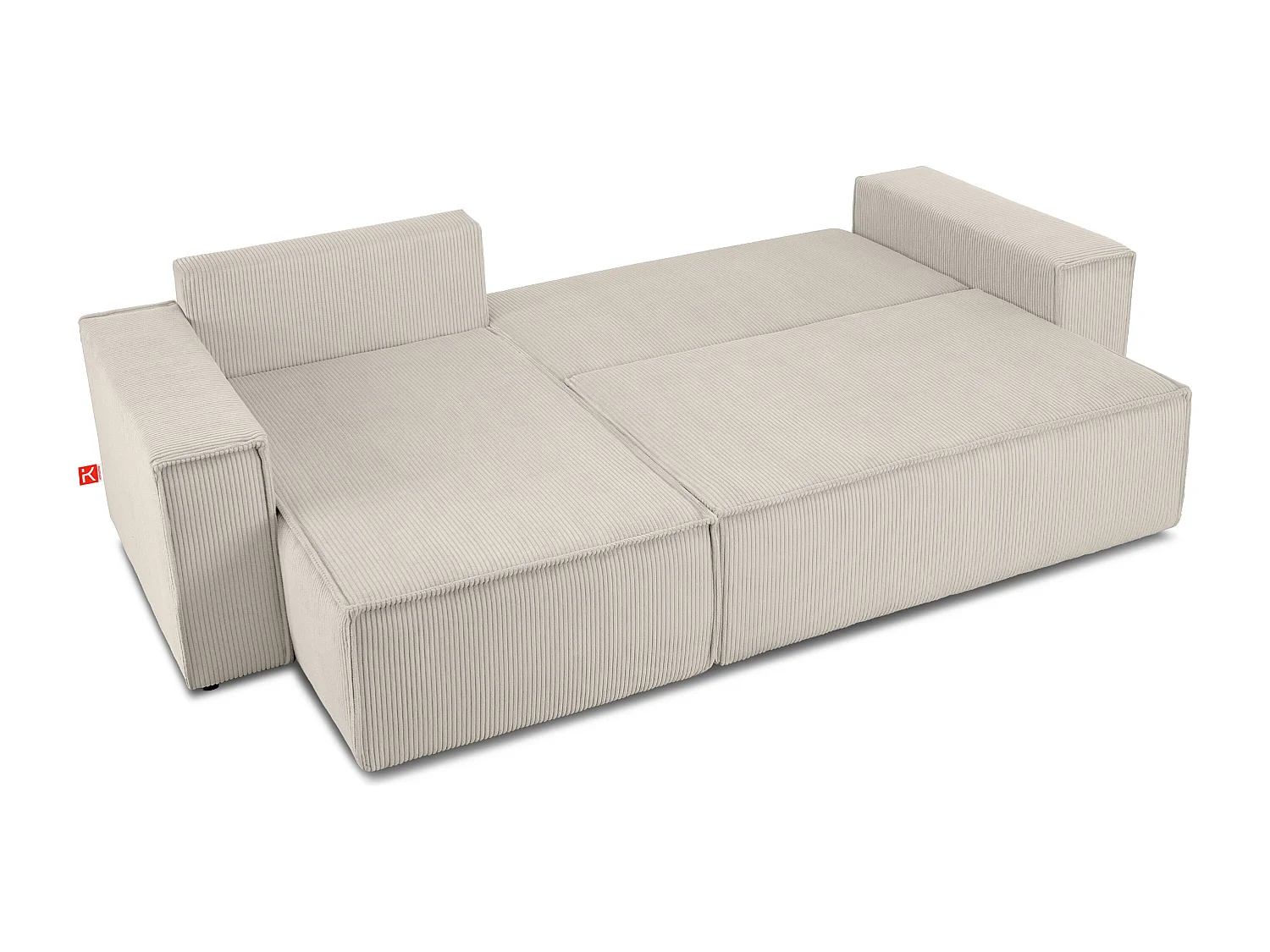 Ecksofa Big links/rechts - Schlaffunktion mit Cordbezug - cremig - NAPI