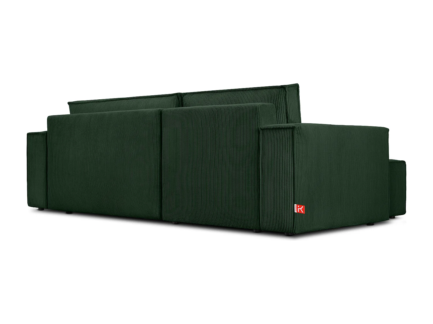 Ecksofa Big links/rechts - Schlaffunktion mit Cordbezug - dunkelgrün - NAPI