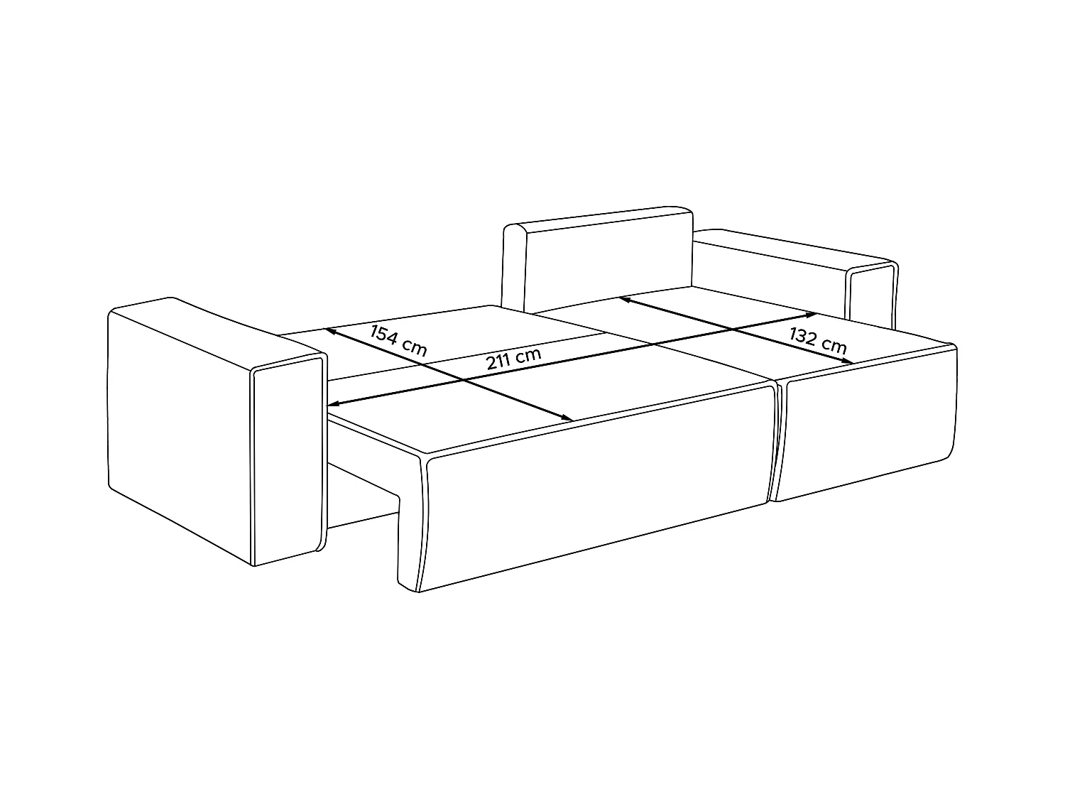 Ecksofa Big links/rechts - Schlaffunktion mit Cordbezug - dunkelgrün - NAPI