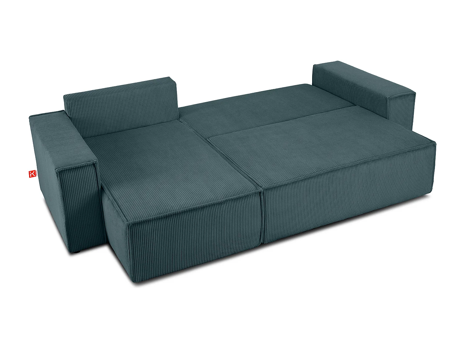 Ecksofa Big links/rechts -  Schlaffunktion mit Cordbezug - Blau - NAPI