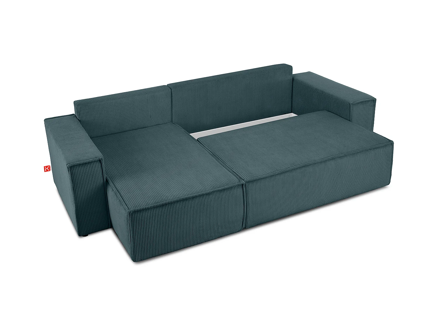 Ecksofa Big links/rechts -  Schlaffunktion mit Cordbezug - Blau - NAPI