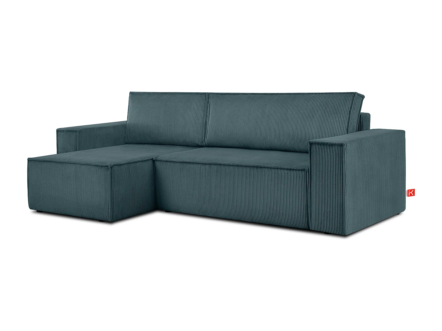 Ecksofa Big links/rechts -  Schlaffunktion mit Cordbezug - Blau - NAPI