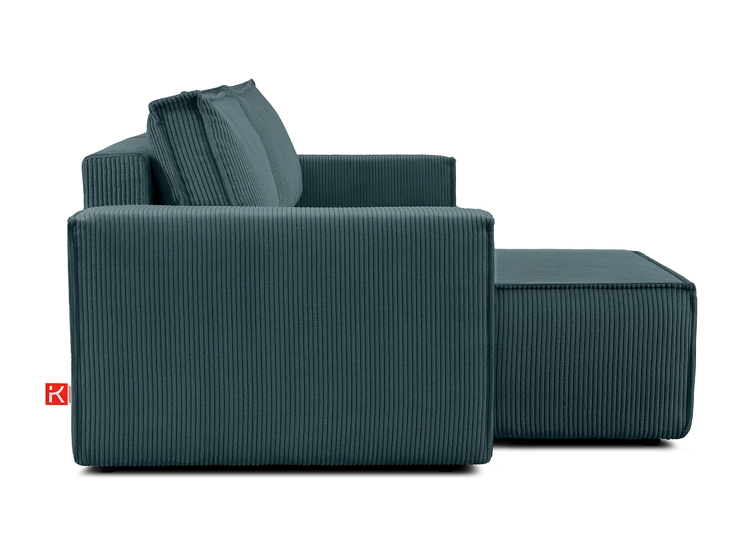 Ecksofa Big links/rechts -  Schlaffunktion mit Cordbezug - Blau - NAPI