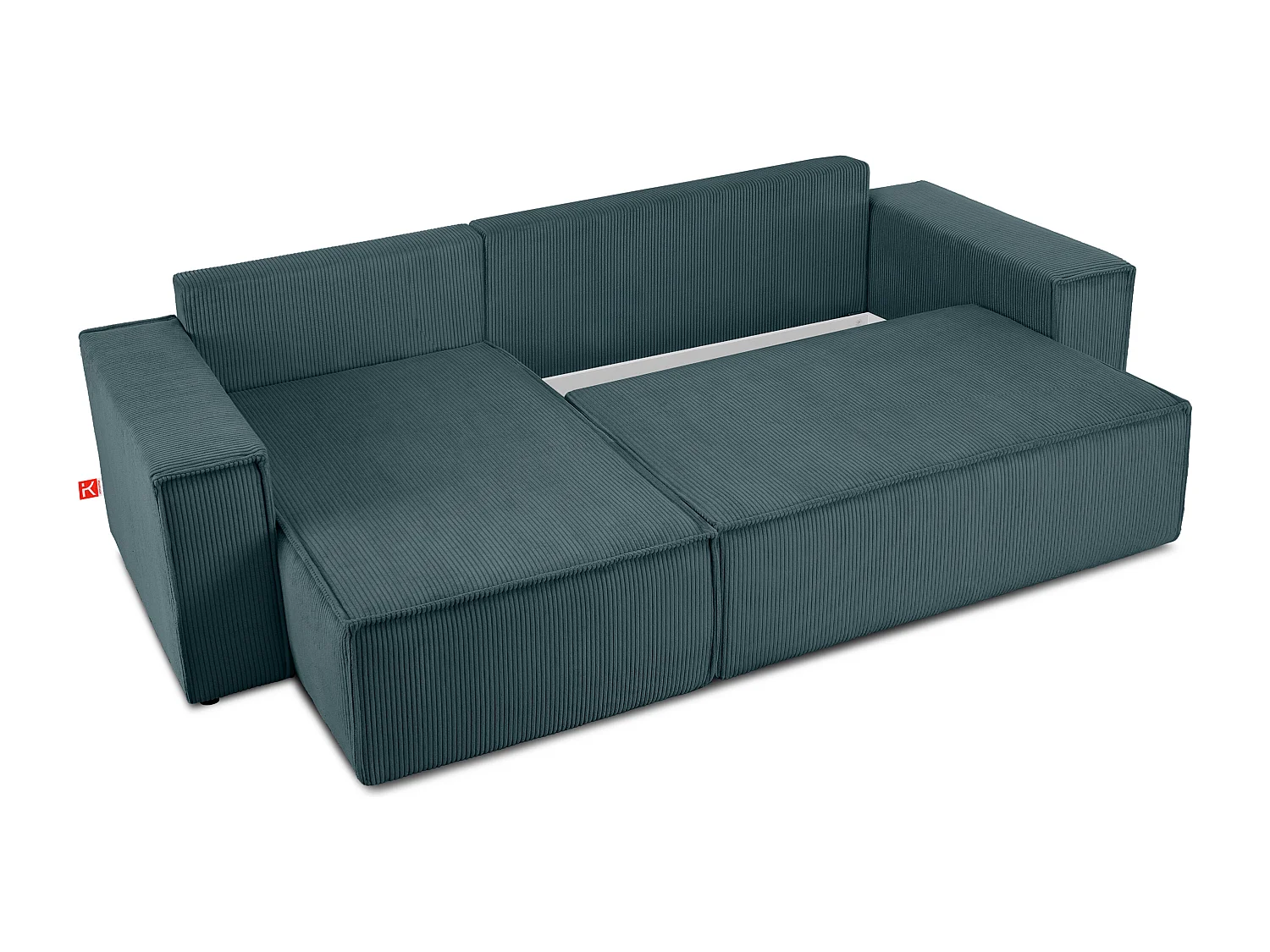Ecksofa Big links/rechts -  Schlaffunktion mit Cordbezug - Blau - NAPI