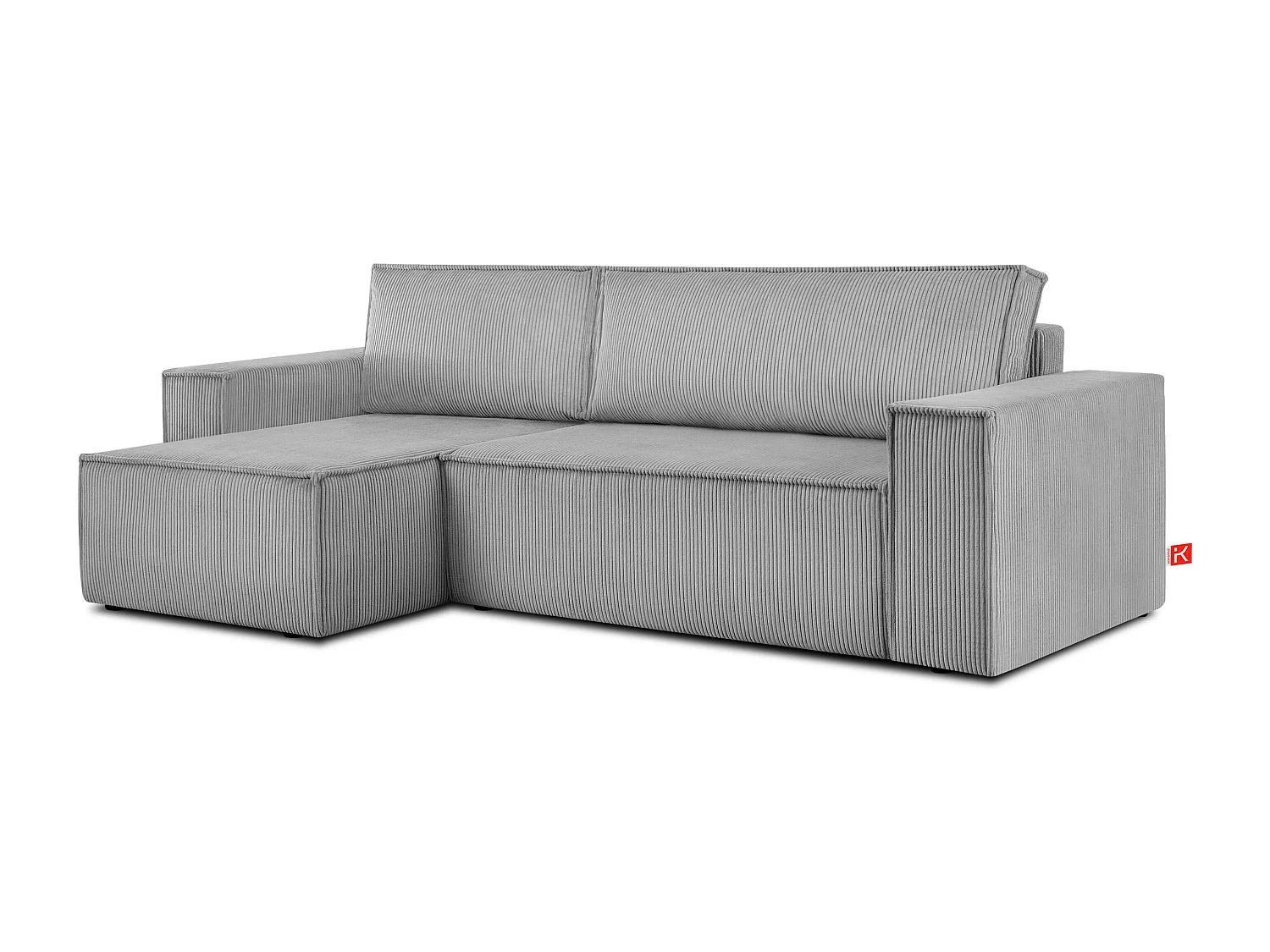 Ecksofa Big links/rechts - Schlaffunktion mit Cordbezug - hellgrau - NAPI