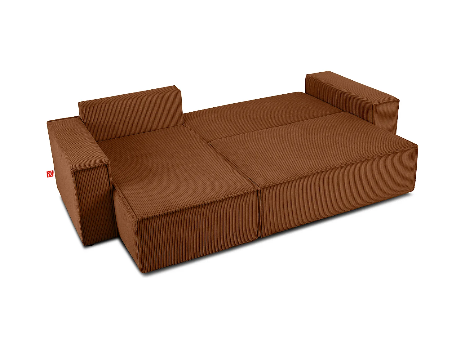 Ecksofa Big links/rechts - Schlaffunktion mit Cordbezug - rot - NAPI