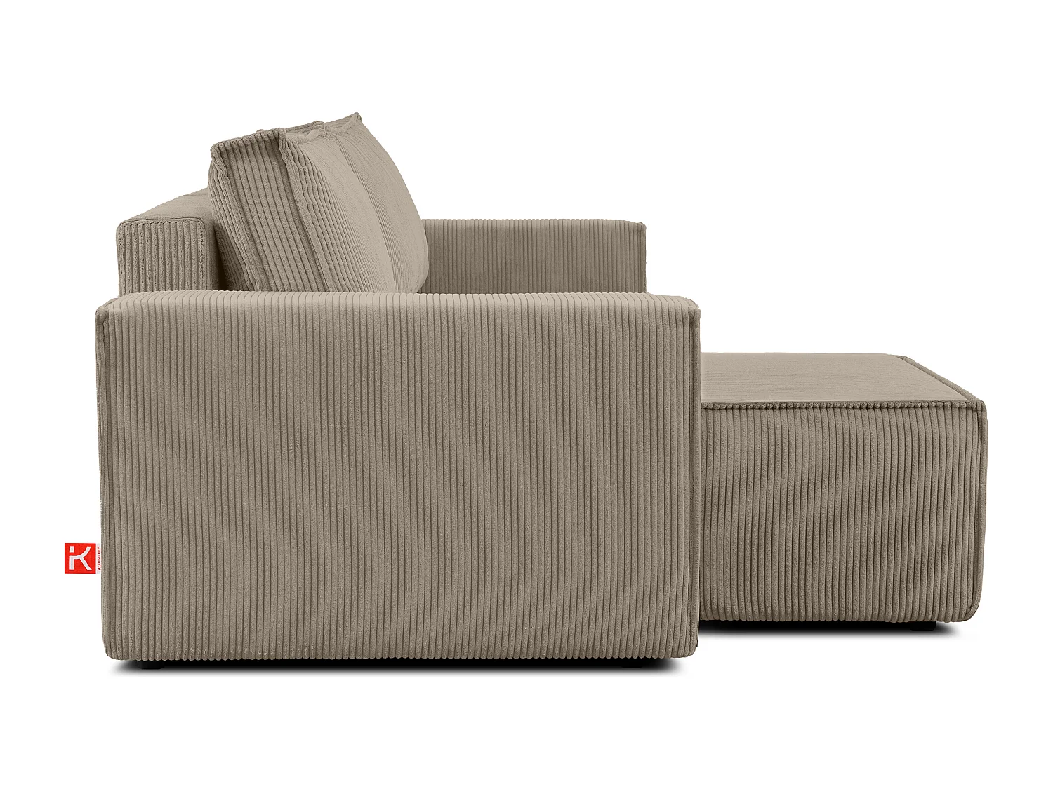 Ecksofa Big links/rechts - Schlaffunktion mit Cordbezug - Beige - NAPI