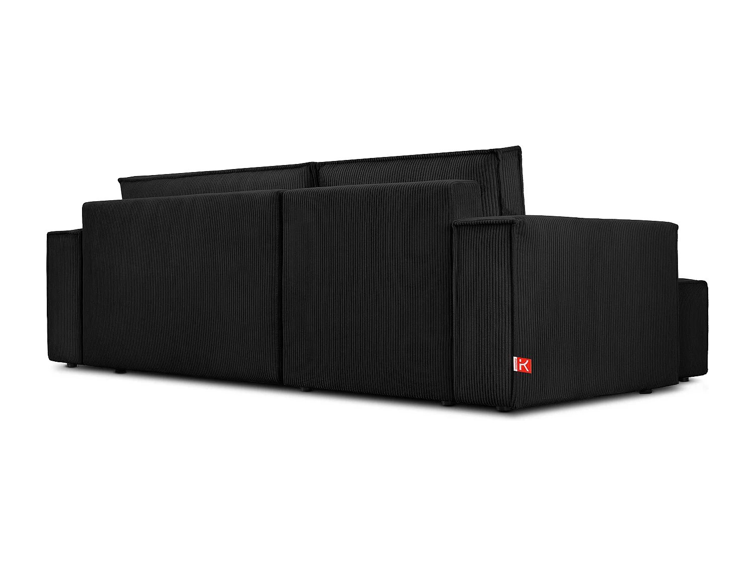 Ecksofa Big links/rechts - Schlaffunktion mit Cordbezug - Schwarz - NAPI