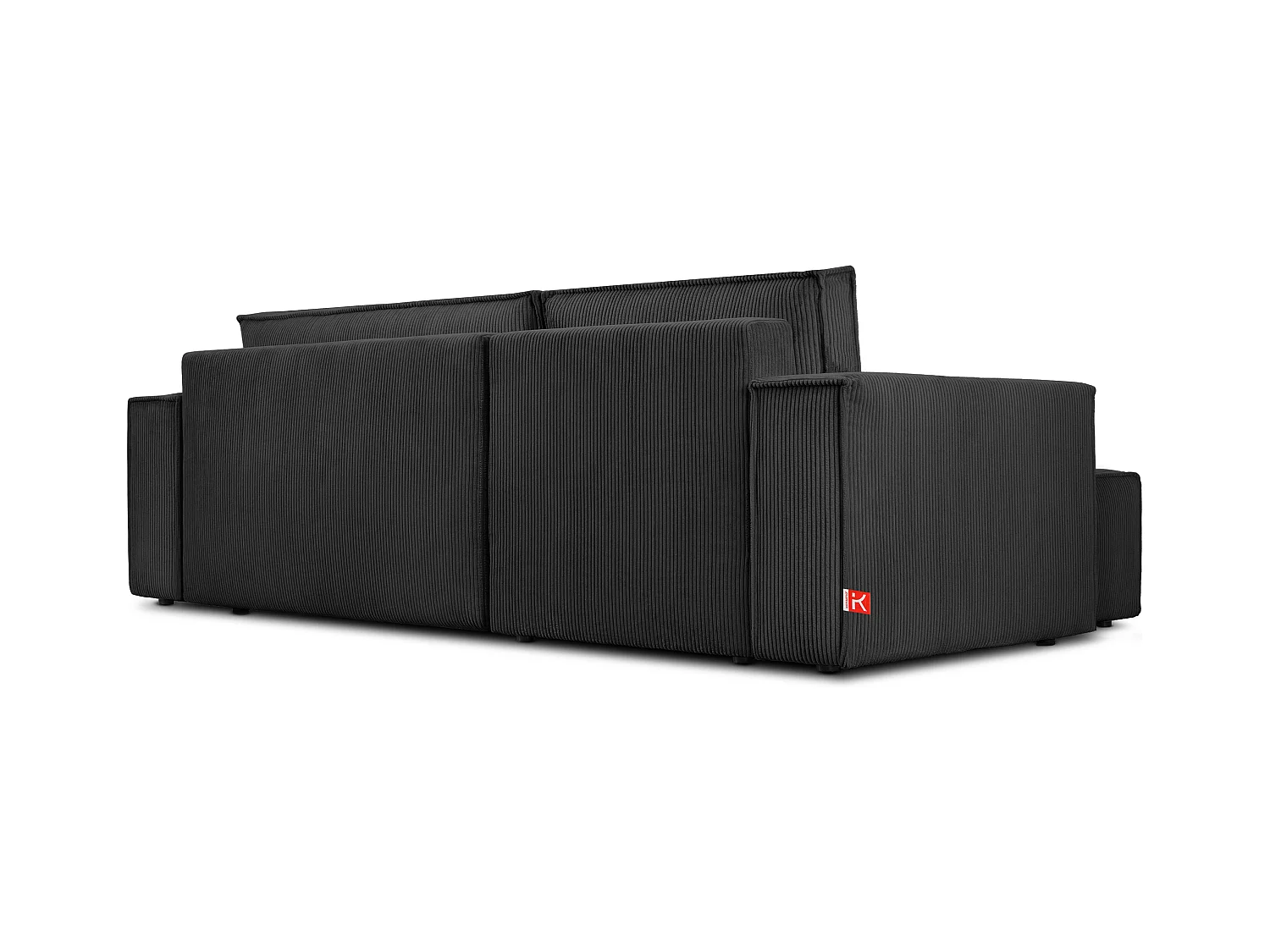 Ecksofa Big links/rechts - Schlaffunktion mit Cordbezug - dunkelgrau - NAPI