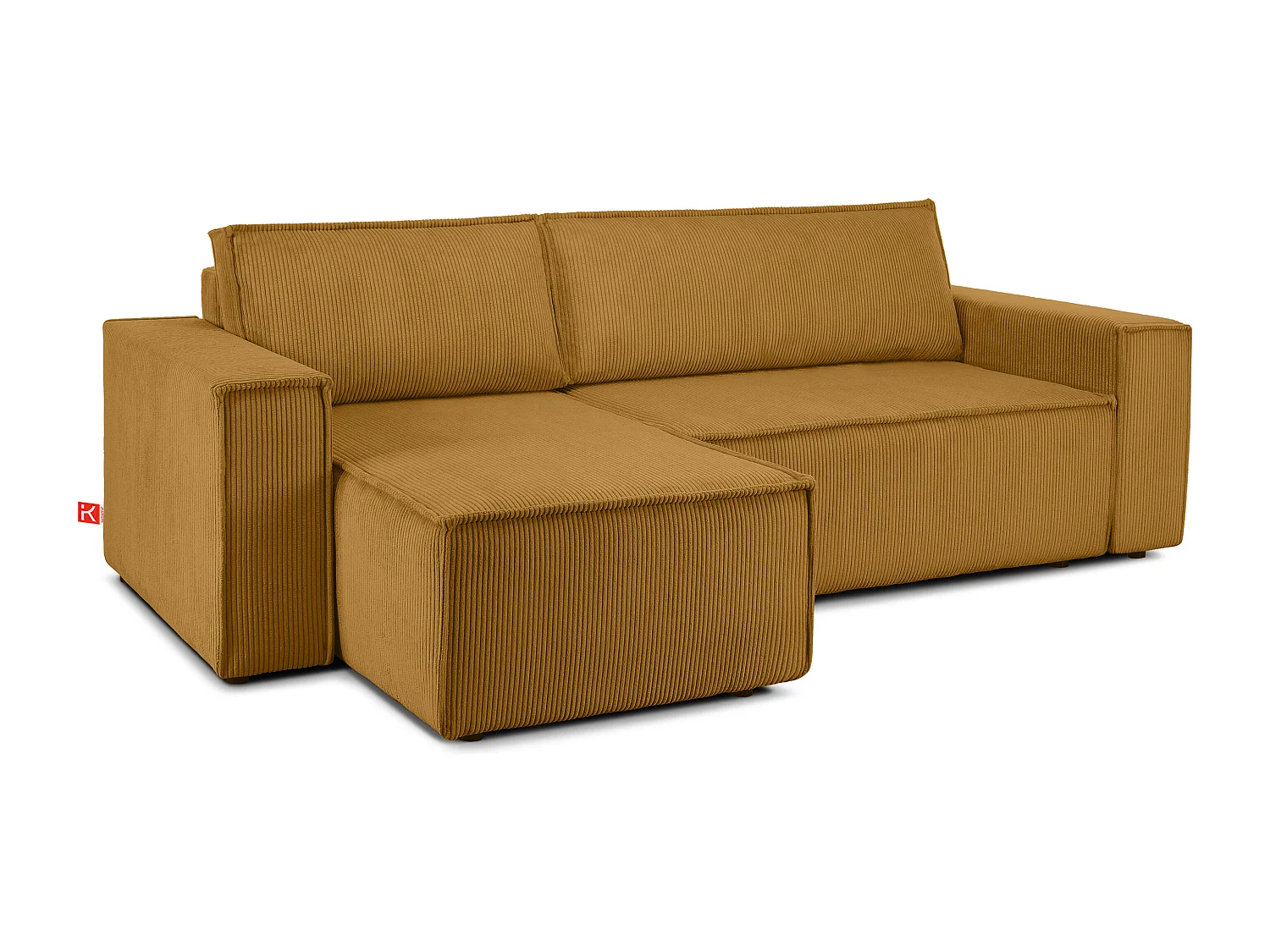 Ecksofa Big links/rechts - Schlaffunktion mit Cordbezug - Gelb - NAPI