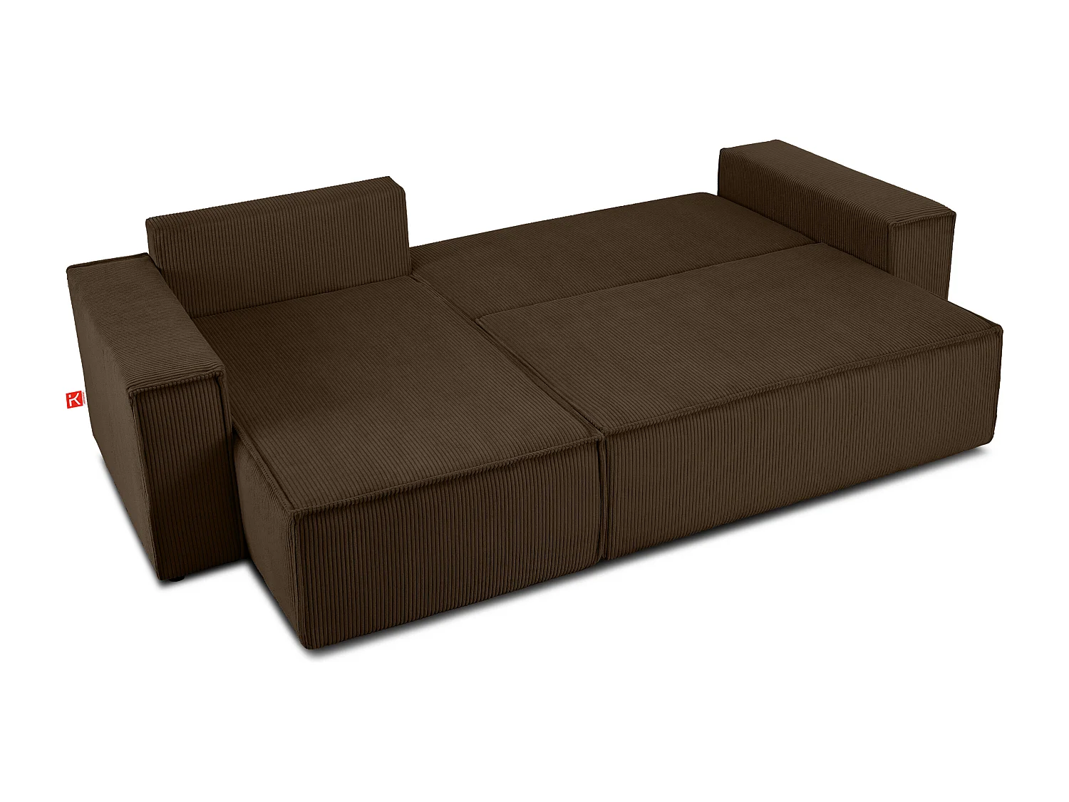 Ecksofa Big links/rechts - Schlaffunktion mit Cordbezug - choco - NAPI