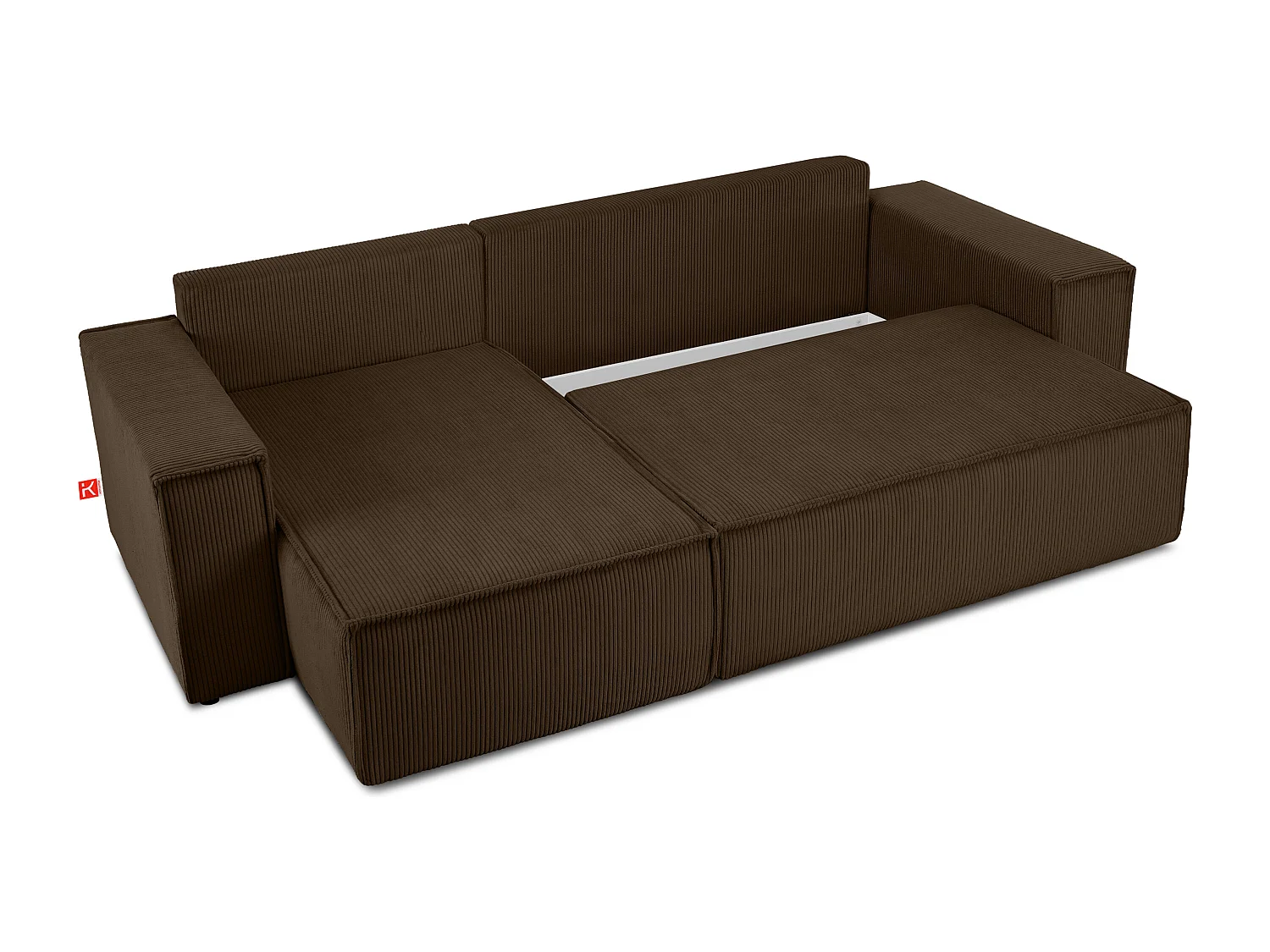 Ecksofa Big links/rechts - Schlaffunktion mit Cordbezug - choco - NAPI