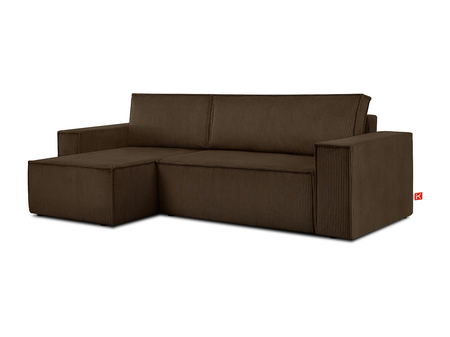 Ecksofa Big links/rechts - Schlaffunktion mit Cordbezug - choco - NAPI