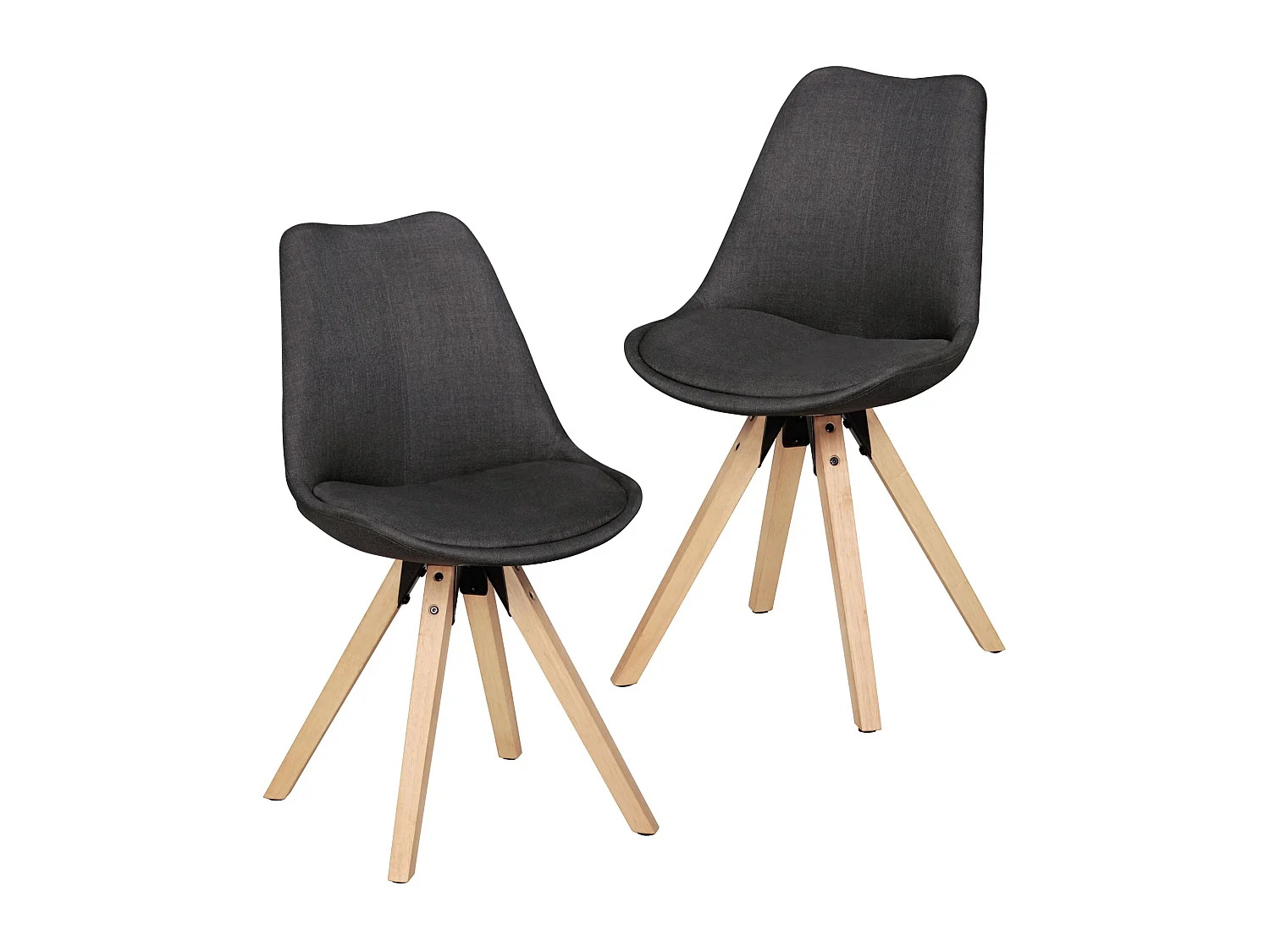 Ensemble de 2 Dining Retro Chaise rembourrée housse en tissu