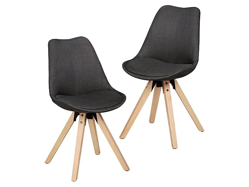 Ensemble de 2 Dining Retro Chaise rembourrée housse en tissu