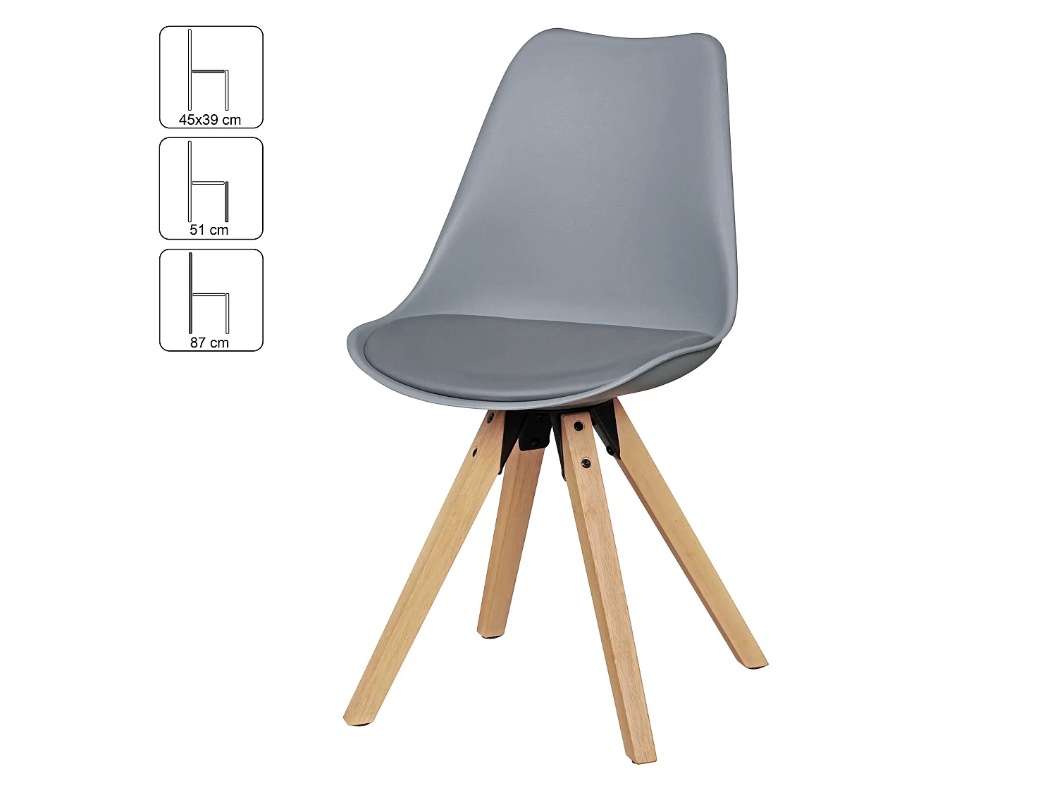 Set di 2 Retro Sedie da pranzo Sedia da Cucina Scandinavo Imbottito