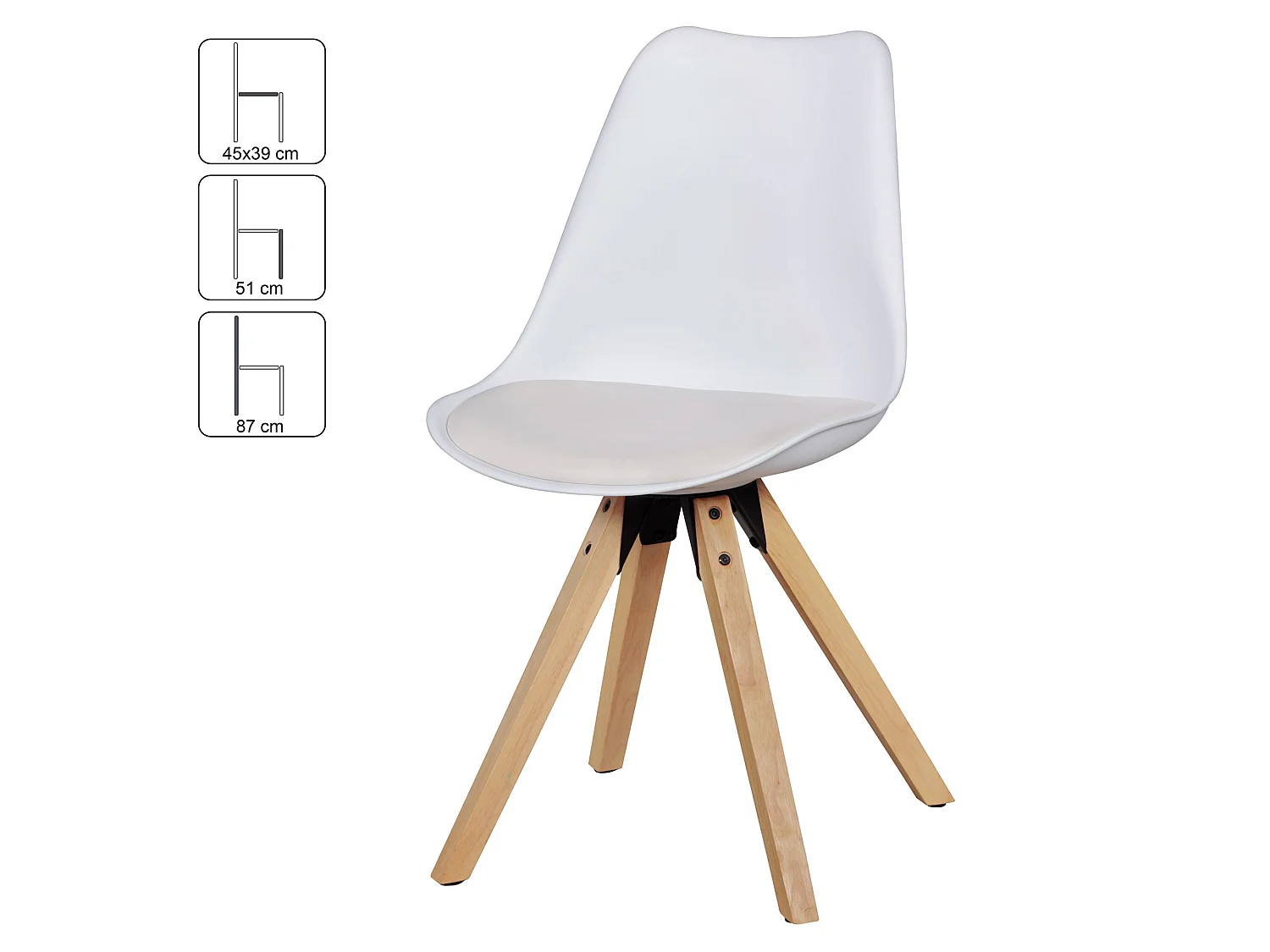 Set di 2 Retro Sedie da pranzo Sedia da Cucina Scandinavo Imbottito