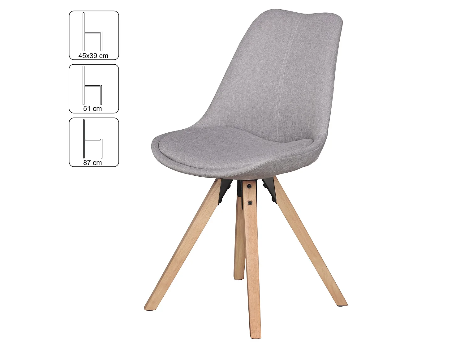 Set di 2 Retro Sedie da pranzo Sedia da Cucina Scandinavo Imbottito