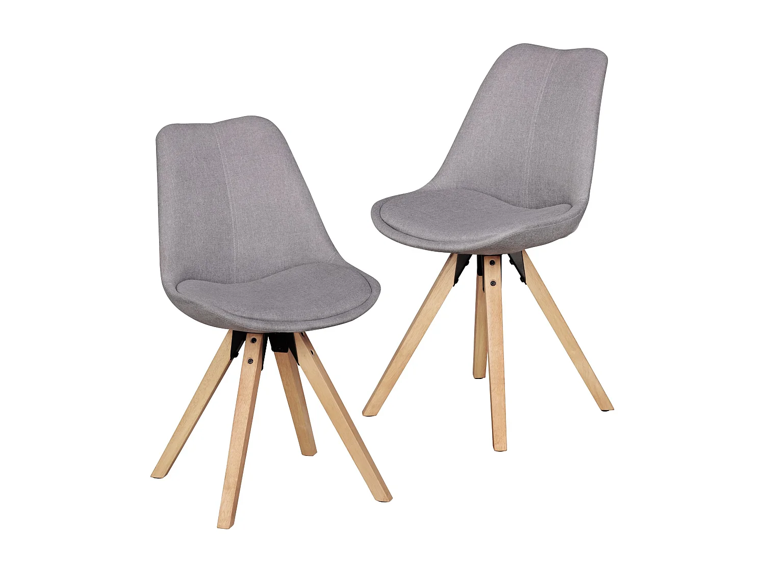 Ensemble de 2 Dining Retro Chaise rembourrée housse en tissu
