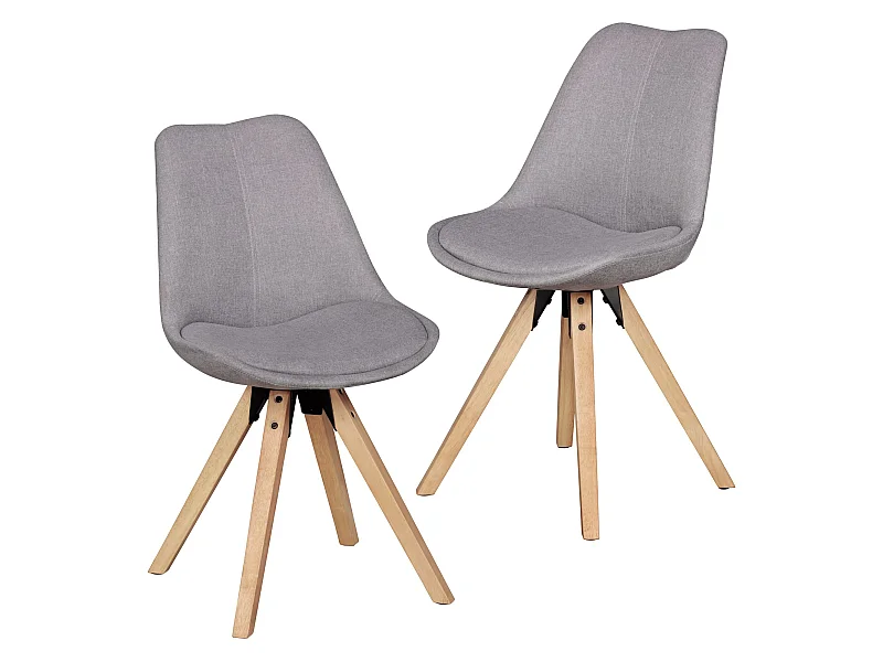 Ensemble de 2 Dining Retro Chaise rembourrée housse en tissu