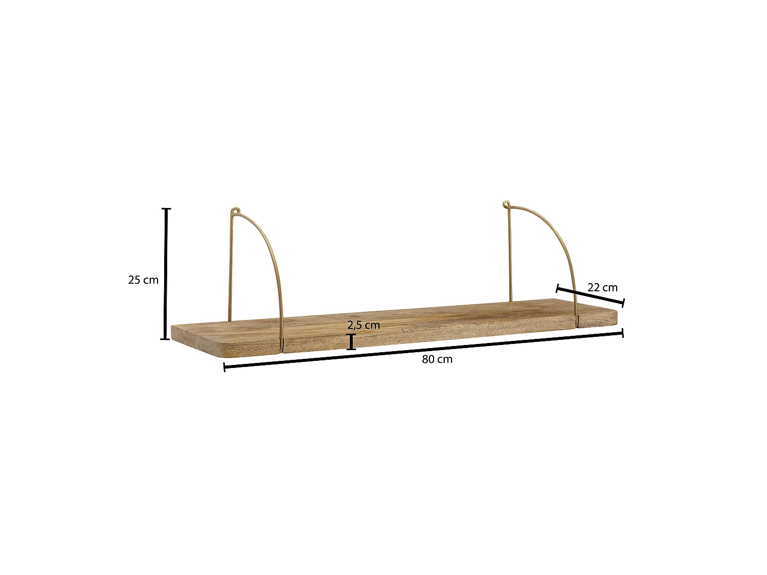 Wandregal Holz Metall Hängeregal Regal Klein Industrial Bücherregal Wand