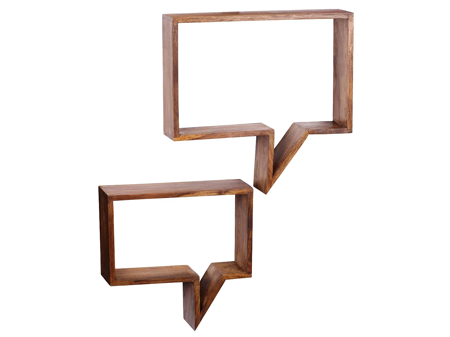 Étagère murale Lot de 2 Bois Massif Étagère Sheesham Étagère à livres