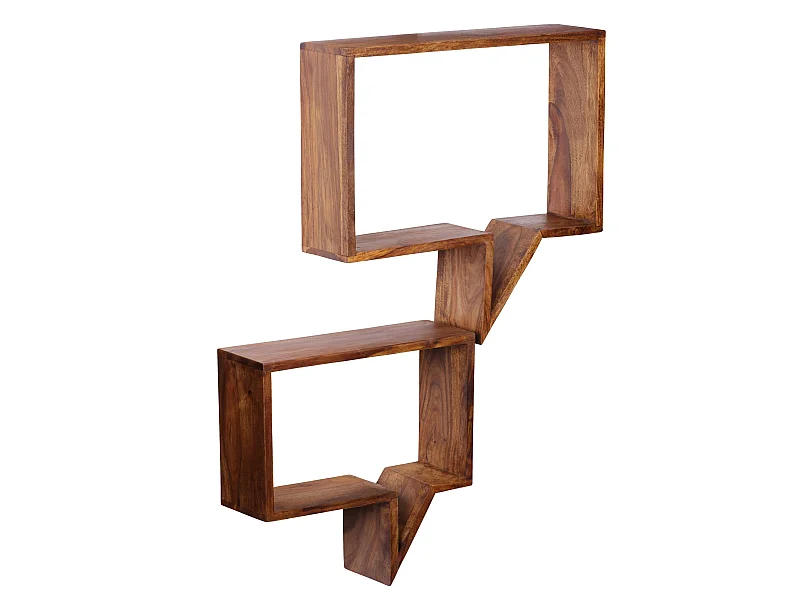 2er Set Wandregale Massivholz Sheesham Regal Wand Wandboard Cubes Neu
