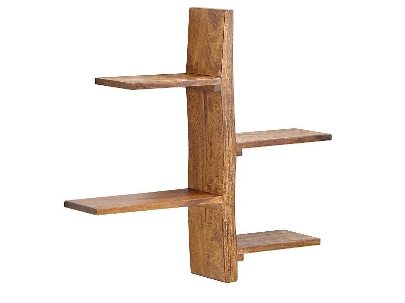 Wandregal  Hängeregal Holz Massiv 58x60x15 cm Regal Groß Schwebend Baum