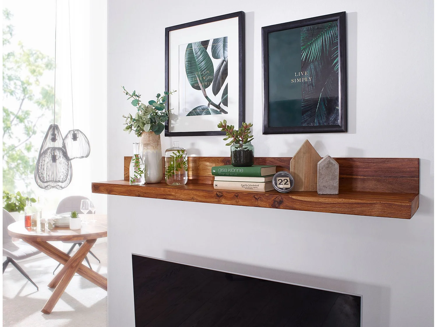 Wandregal Massivholz Regal Landhausstil Holzregal Wandboard