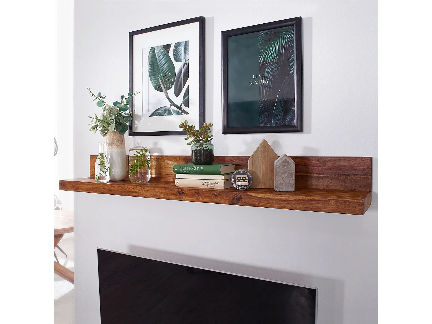 Wandregal Massivholz Regal Landhausstil Holzregal Wandboard