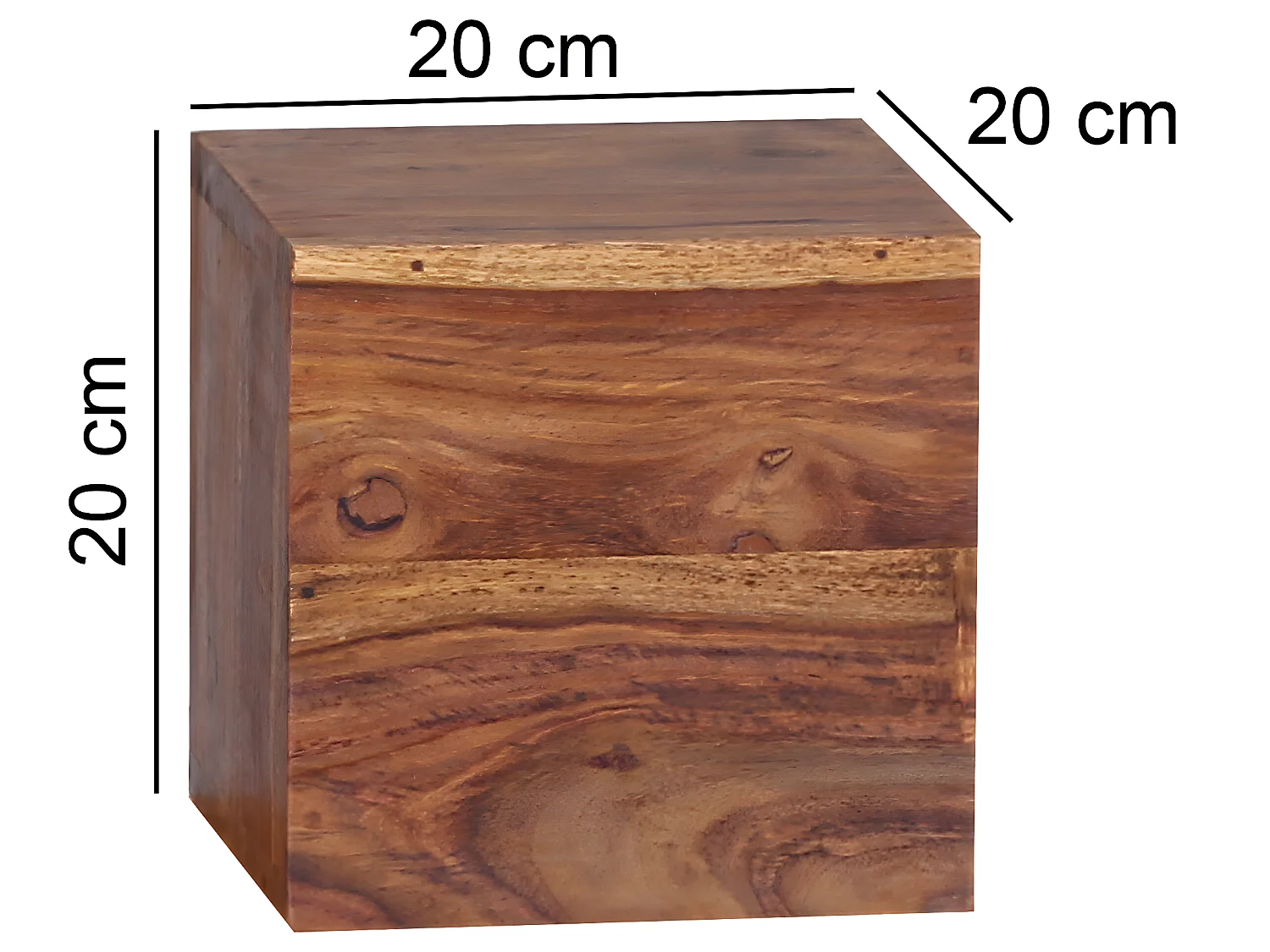 Set di 4 Scaffali Legno massello Cubo Mensola pensile Stile Moderno