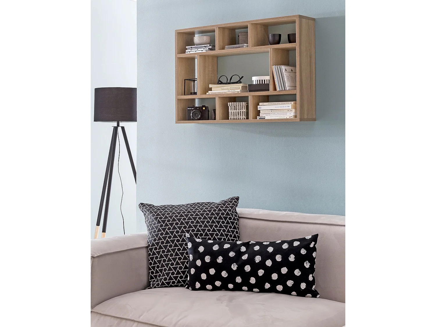 Étagère Murale 75x51x16 cm Étagère Suspendue Flottante Design Moderne