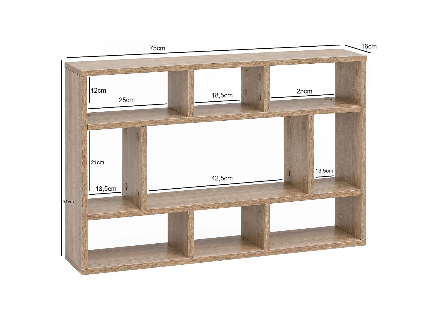 Étagère Murale 75x51x16 cm Étagère Suspendue Flottante Design Moderne