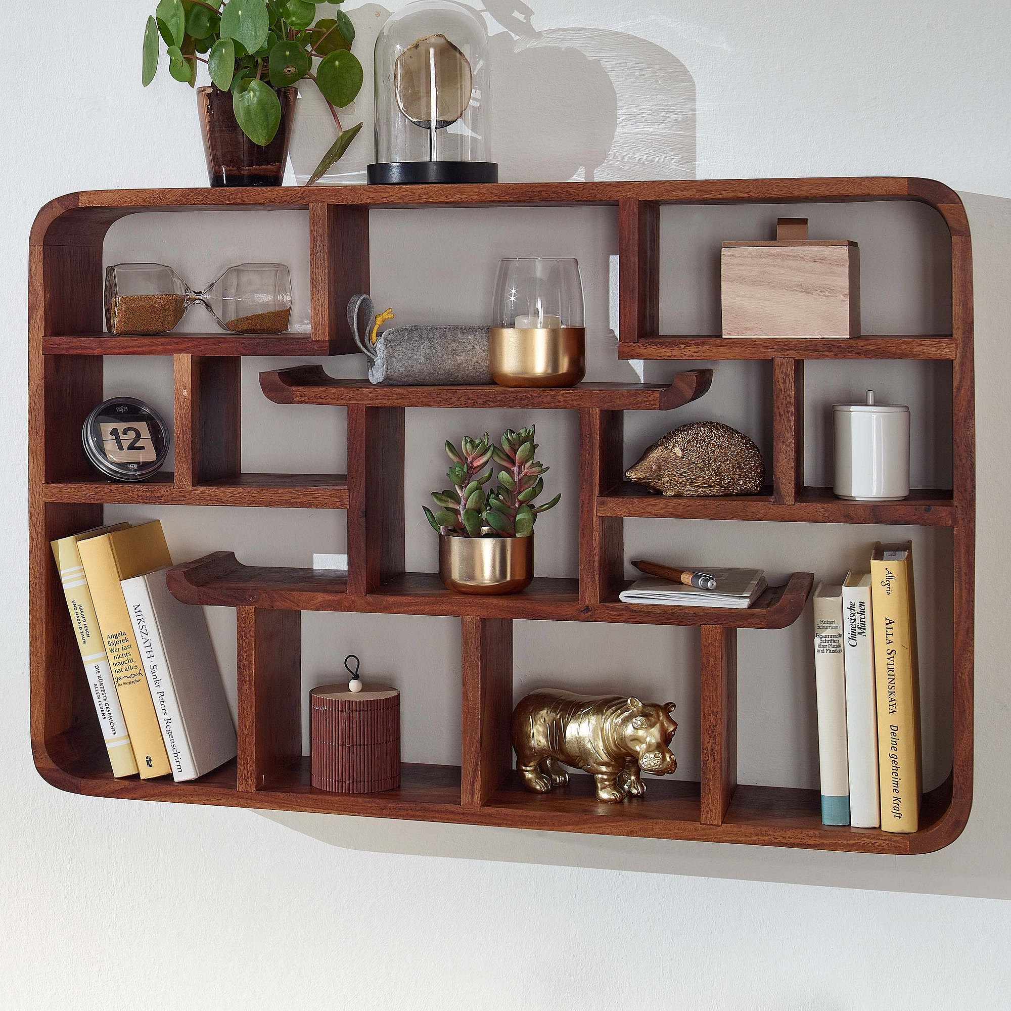 Étagère murale en bois, étagère murale suspendue Boho , Décoration murale en macramé