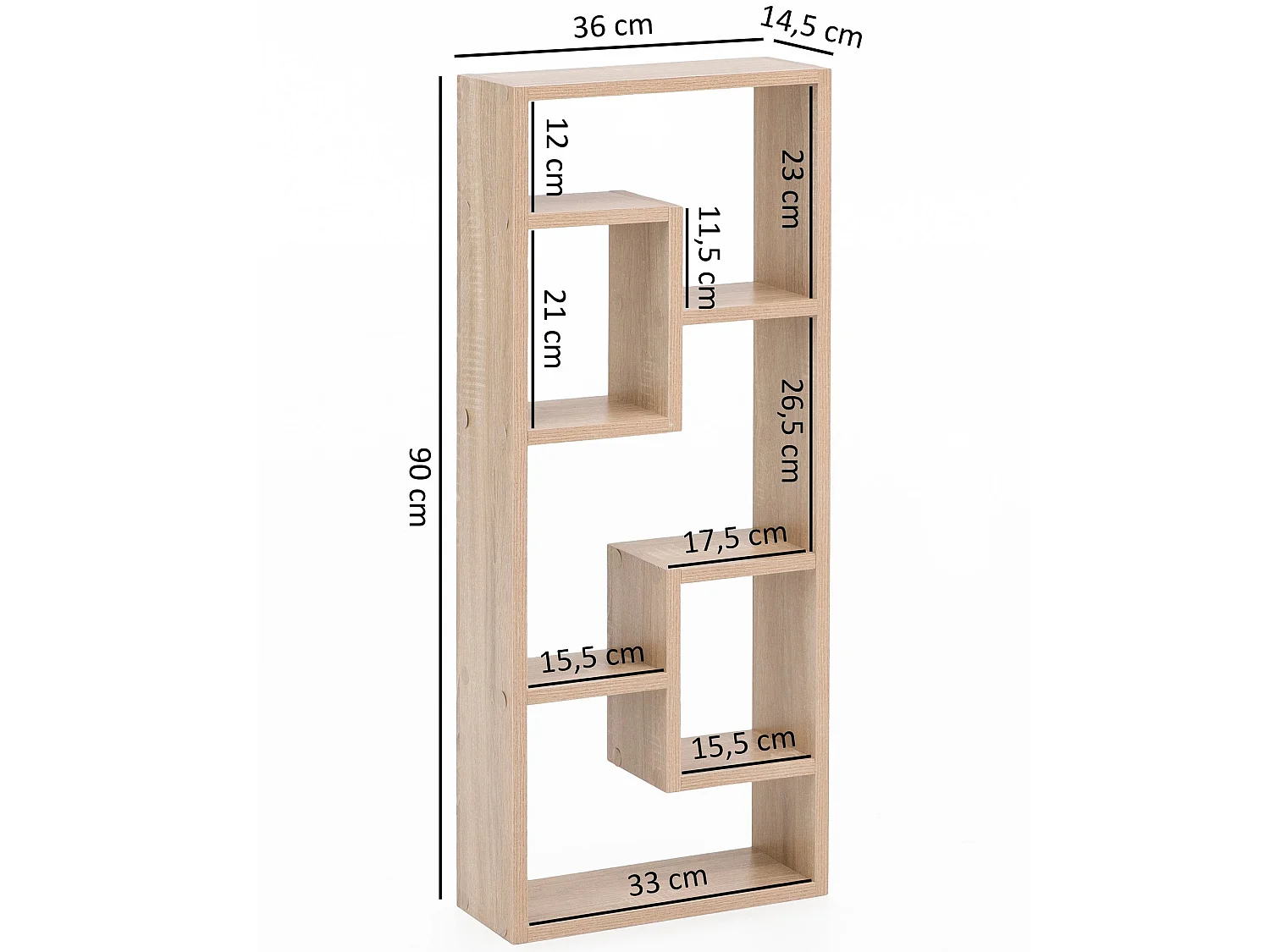 Wandregal Hängeregal 36 x 90 x 13,5 cm Holz Wandboard Dekoregal Modern