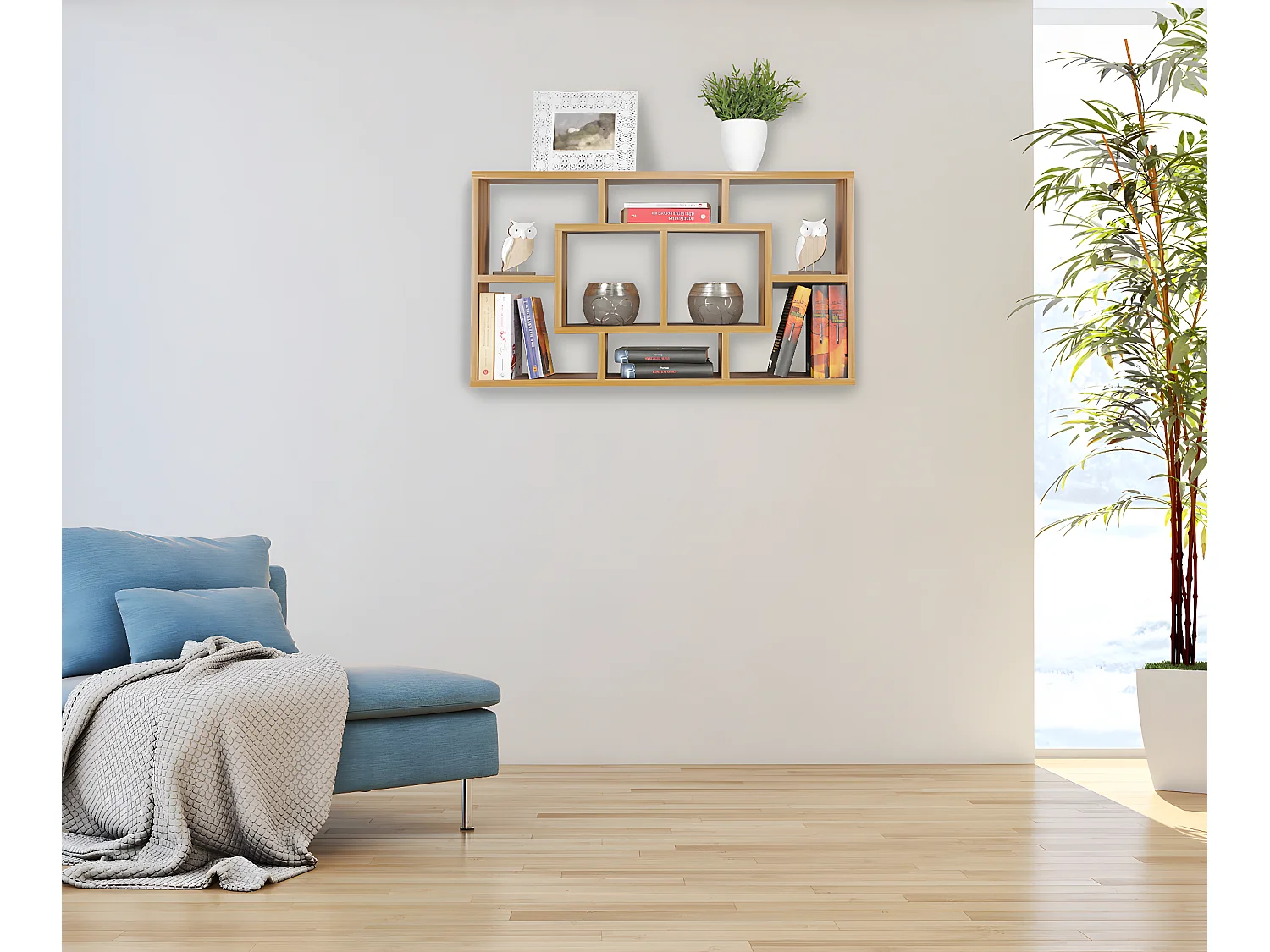 Étagère Murale 85x47,5x16 cm Étagère Suspendue Flottante Design Moderne