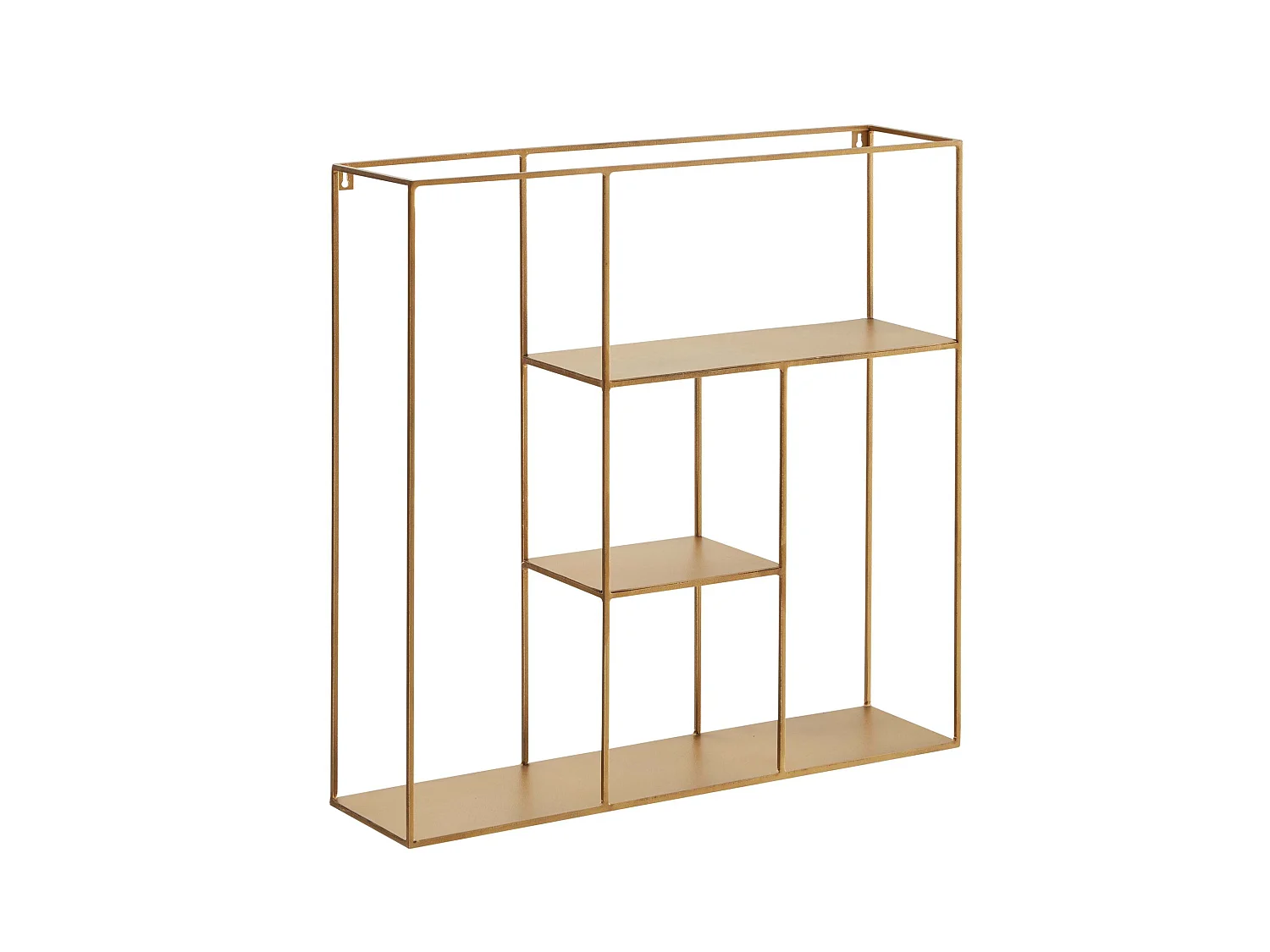 Étagère Murale 68x68x17 cm Carré Métal Moderne Pour Mur Flottante Or
