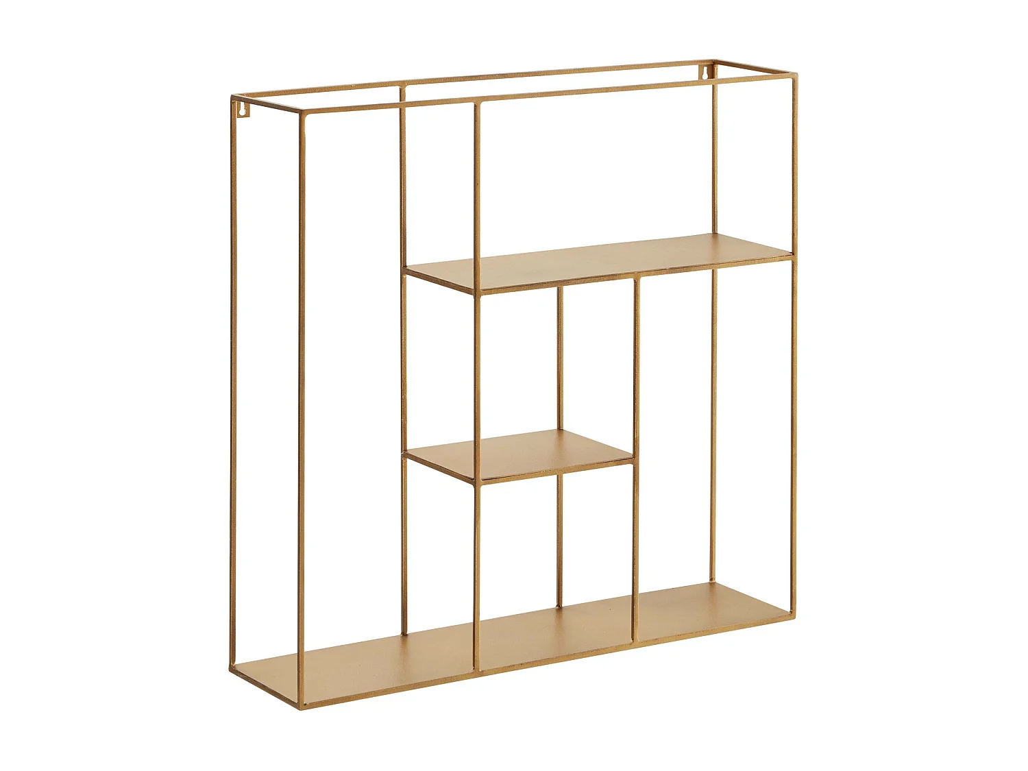 Wandregal  Hängeregal Metall 68x68x17cm Regal Schweberegal Klein Gold