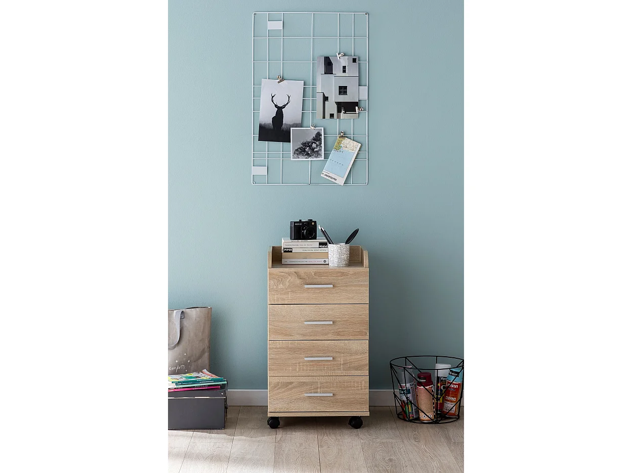 Cassettiera Ufficio Moderna con Ruote 40x70,5x33cm Archivio con Cassetti