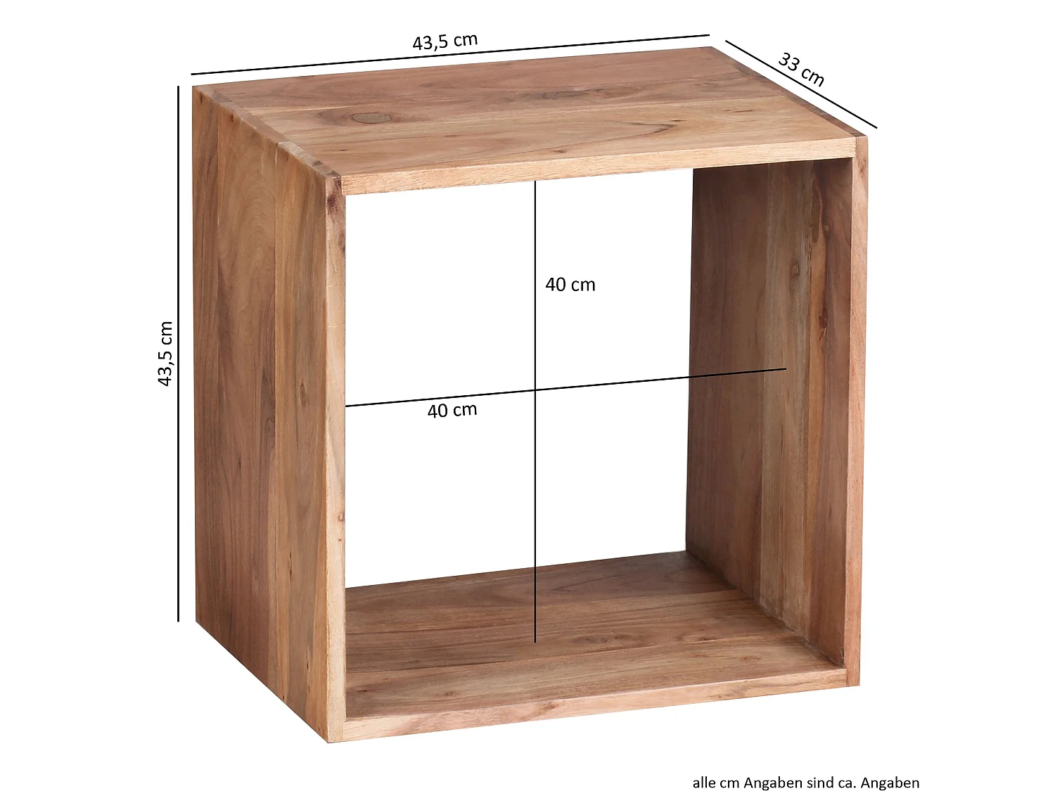 Scaffale 43,5 x 43,5 x 33 cm Ripiano in legno libreria tavolo