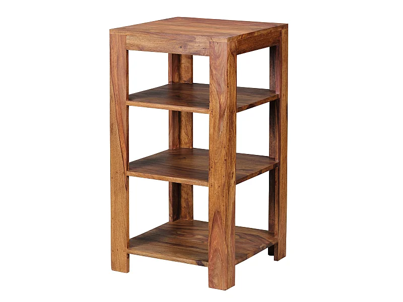 Sheesham legno libreria 3 ripiani stazione scaffale 44x44x83 cm Nuovo